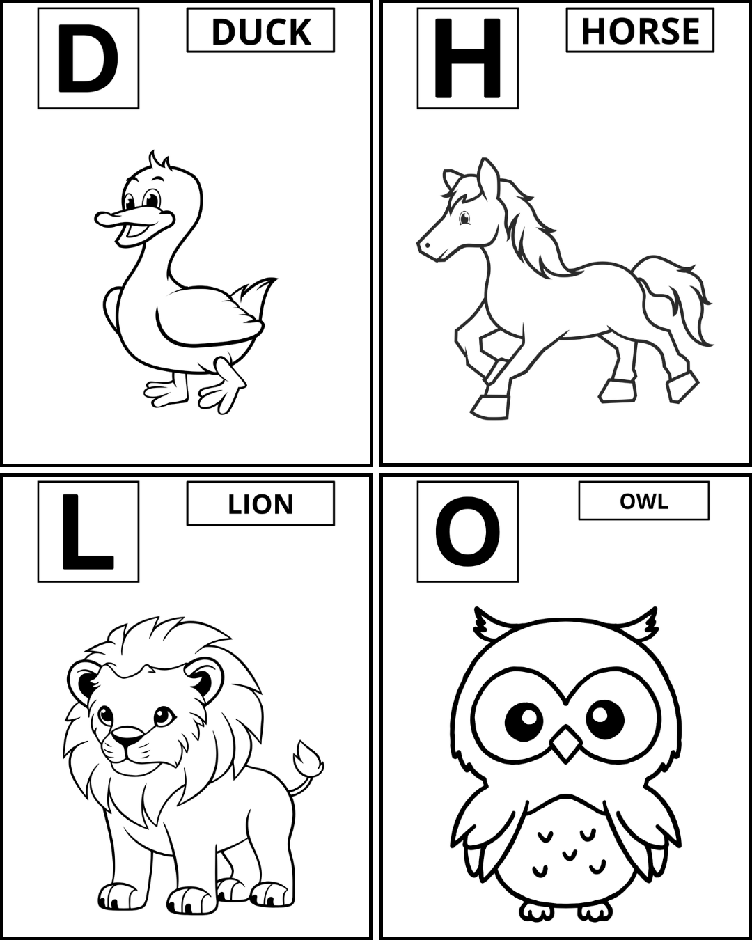 Alphabet Animals Coloring book - Else's Hobby Corner